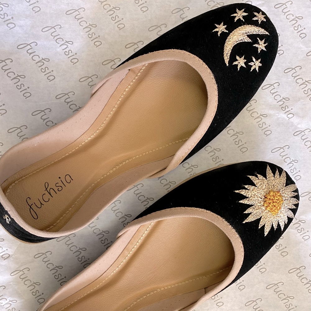 Fuchsia Sun and Moon Ballet Flats 8W